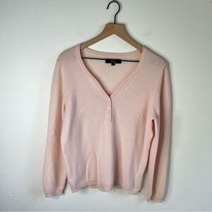 Alex Marie Pink V-Neck Lightweight Sweater size Large